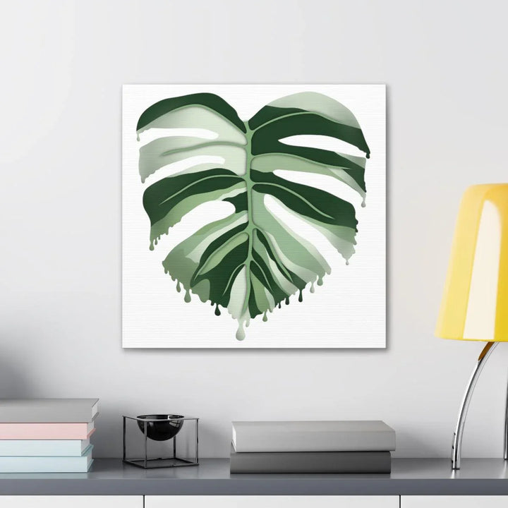 Melting Monstera Albo Canvas | Large Botanical Canvas Art Print With Matte Finish - Laura Christine Photography & Design