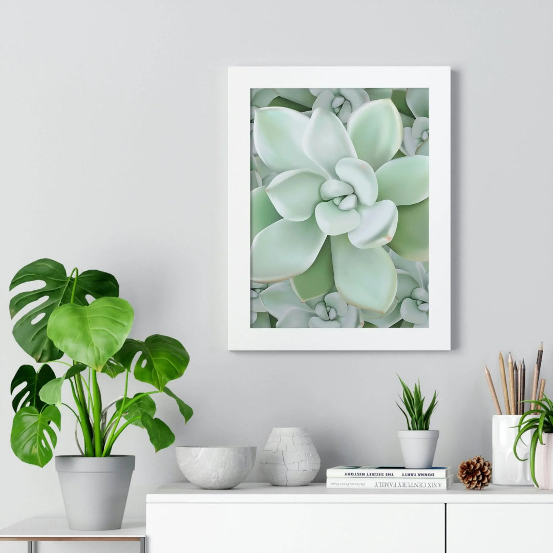 Pachyveria Haagei Succulent Pattern Framed Print, Poster, Printify, Framed, Home & Living, Indoor, Paper, Posters, Laura Christine Photography & Design, laurachristinedesign.com