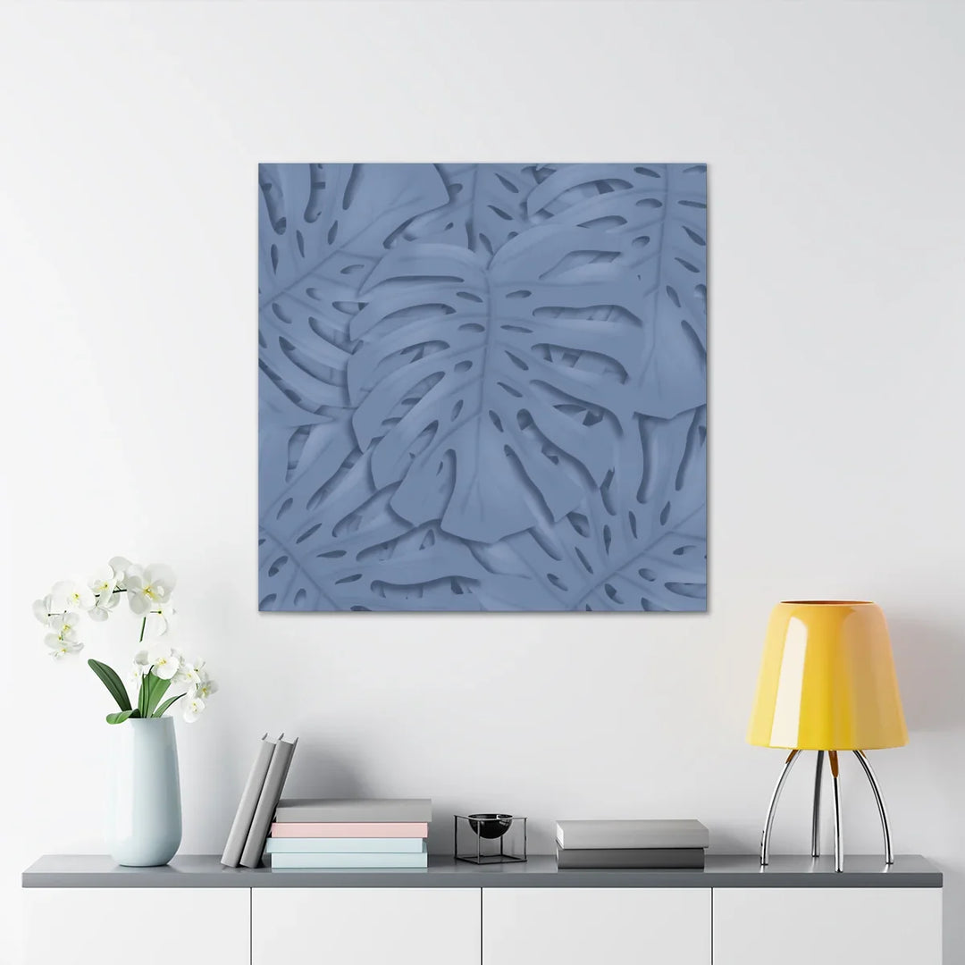 Monstera Canvas Art – Blue Monstera Print | Durable Matte Canvas Art Print