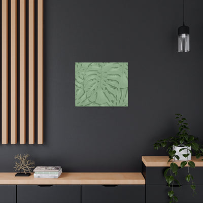 Deep Sage Monstera Canvas