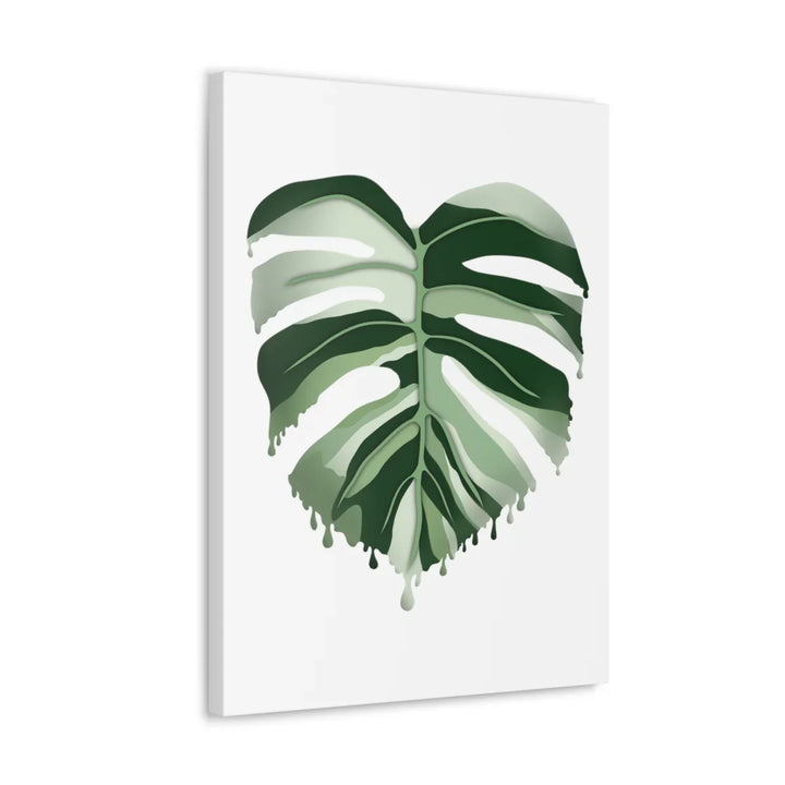 Melting Monstera Albo Canvas | Large Botanical Canvas Art Print With Matte Finish - Laura Christine Photography & Design