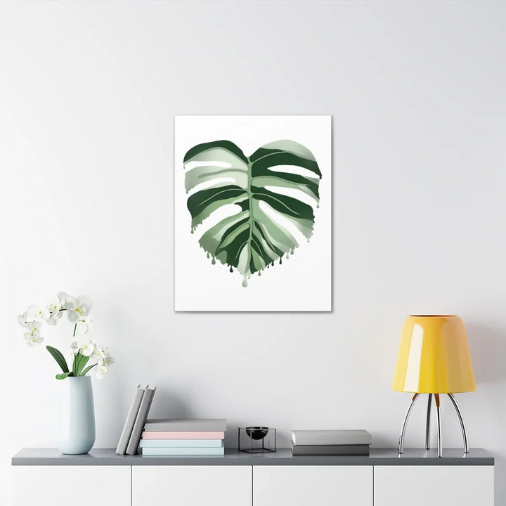 Melting Monstera Albo Canvas | Large Botanical Canvas Art Print With Matte Finish - Laura Christine Photography & Design