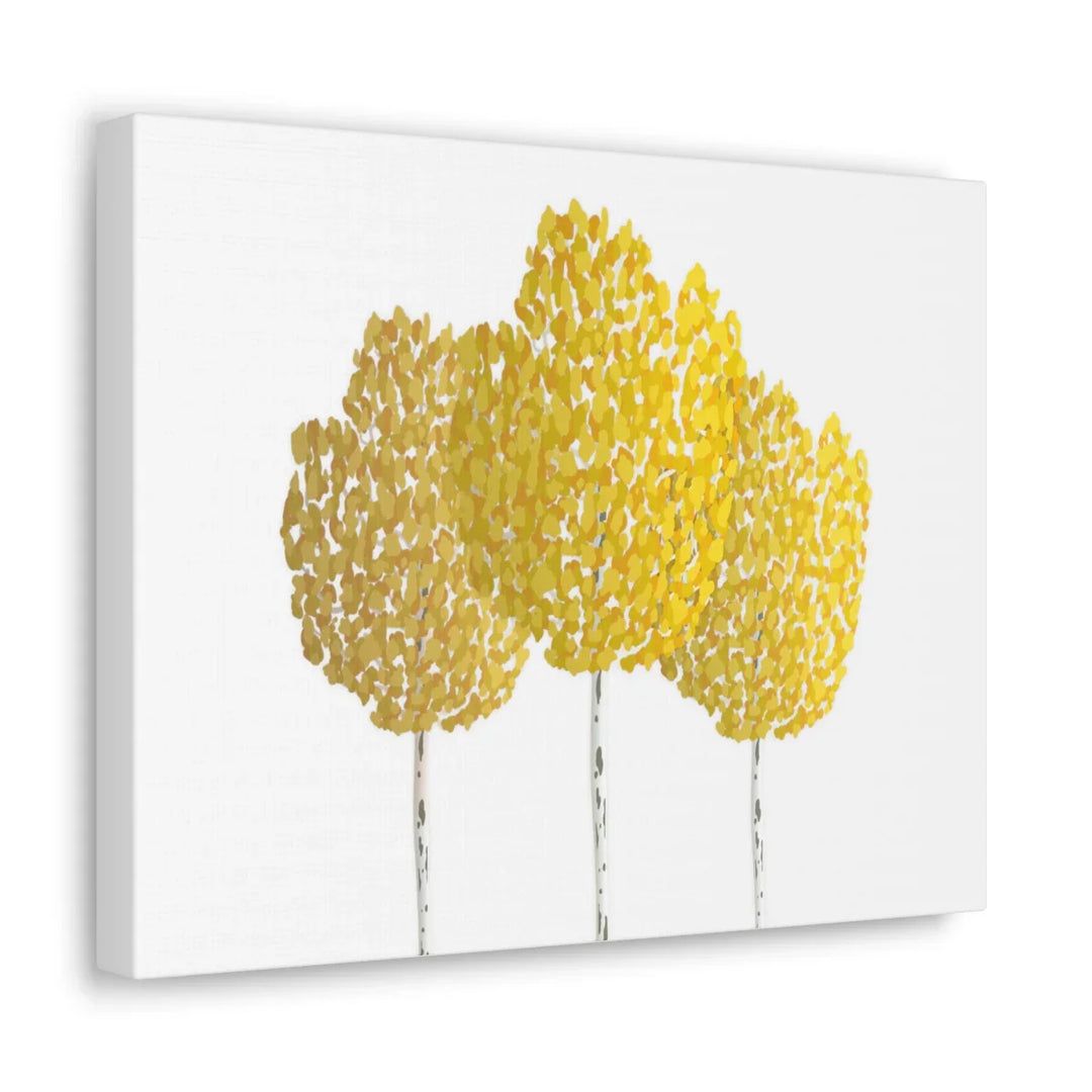 Fall Aspen Canvas - Stretched Cotton Canvas Art Print With Yellow Fall Foliage