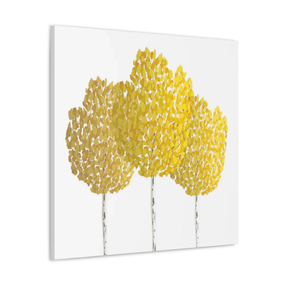 Fall Aspen Canvas - Stretched Cotton Canvas Art Print With Yellow Fall Foliage