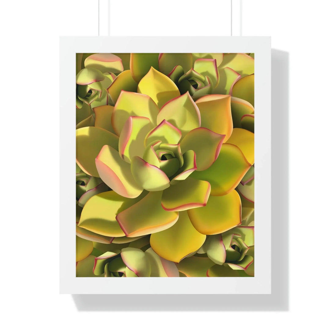 Noble Aeonium Succulent Pattern Framed Print, Poster, Printify, Framed, Home & Living, Indoor, Paper, Posters, Laura Christine Photography & Design, laurachristinedesign.com