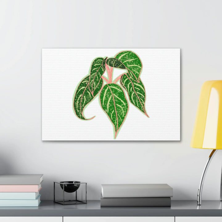 Aglaonema Plant Canvas | Sparkling Plant Artwork - Colorfast Canvas Art Print Decor