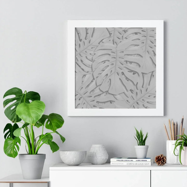 Soft Gray Monstera Framed Print, Poster, Laura Christine Photography & Design, Framed, Home & Living, Indoor, Paper, Posters, Laura Christine Photography & Design, laurachristinedesign.com