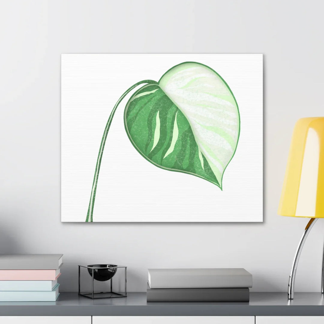 Monstera Albo Canvas | Large Tropical Leaf Artwork - Matte Finish Canvas Art Print - Laura Christine Photography & Design