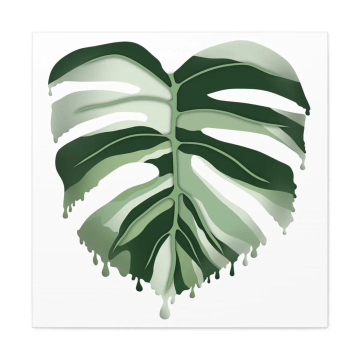 Melting Monstera Albo Canvas | Large Botanical Canvas Art Print With Matte Finish - Laura Christine Photography & Design