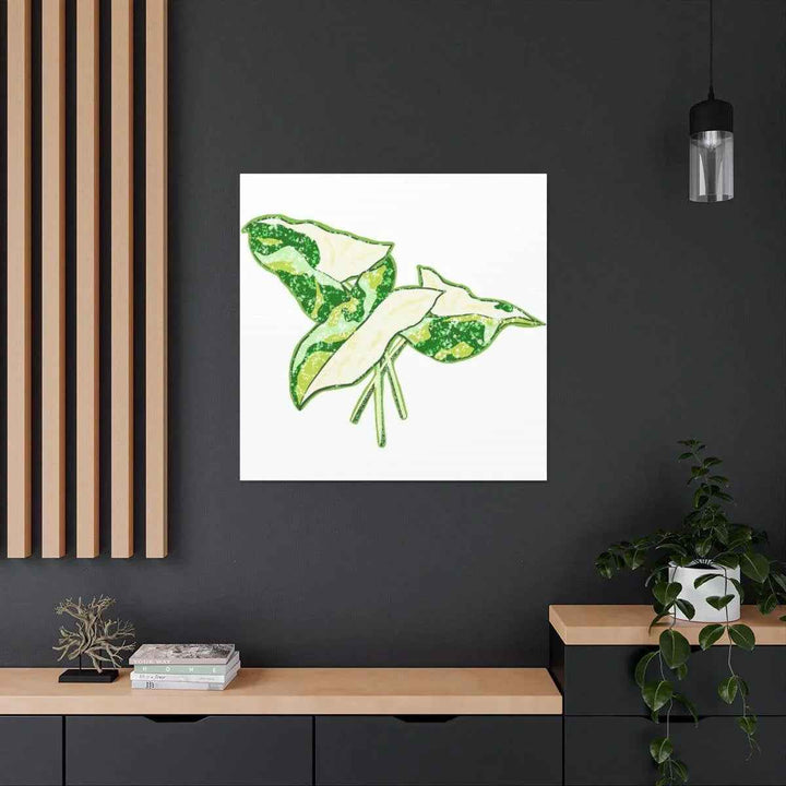 Marble Syngonium Canvas - Botanical Canvas Art Print | Durable Cotton Matte Finish