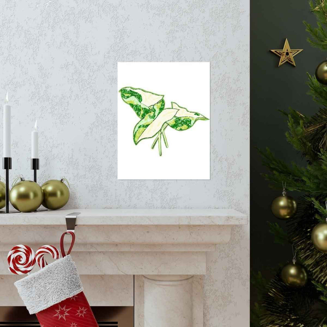 Marble Syngonium Print – Botanical Wall Art on Museum Grade Paper | Matte Finish Unframed