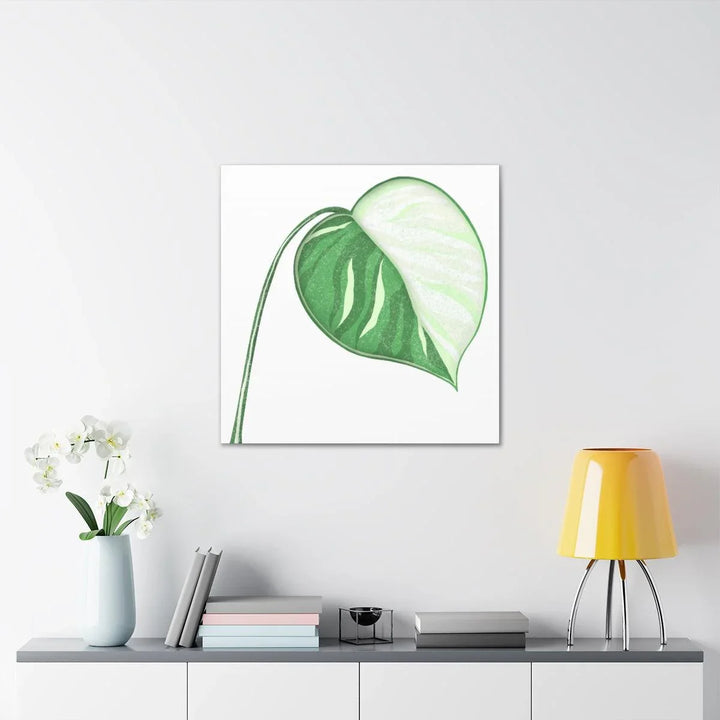 Monstera Albo Canvas | Large Tropical Leaf Artwork - Matte Finish Canvas Art Print - Laura Christine Photography & Design