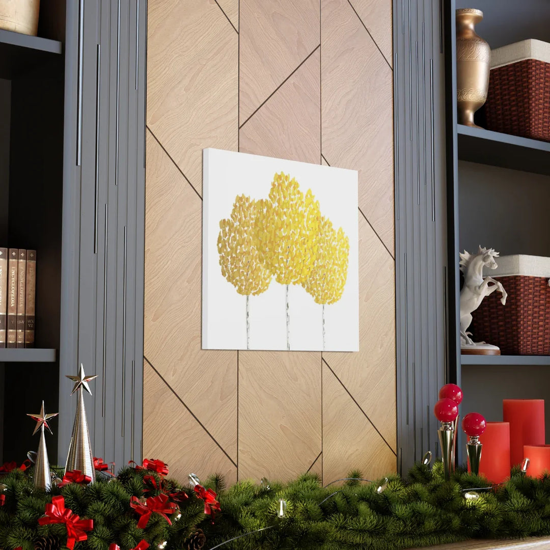 Fall Aspen Canvas - Stretched Cotton Canvas Art Print With Yellow Fall Foliage