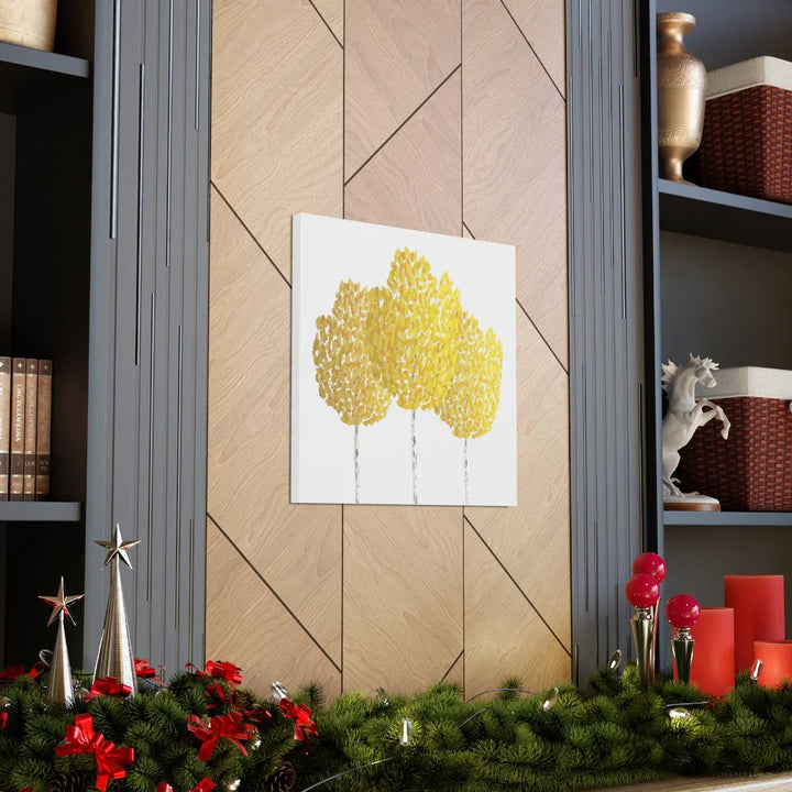 Fall Aspen Canvas - Stretched Cotton Canvas Art Print With Yellow Fall Foliage