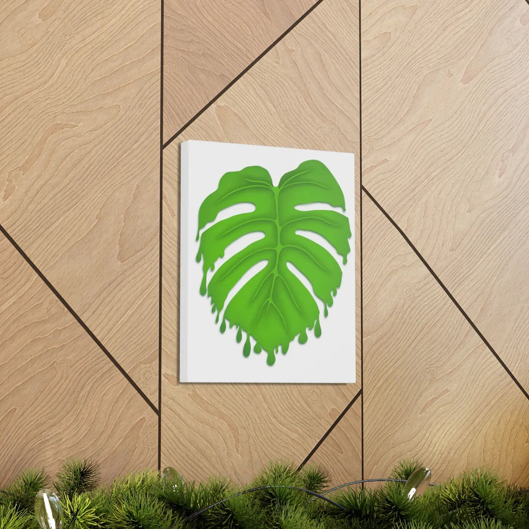 Melting Monstera Canvas | Large Botanical Canvas Art Print With Matte Finish
