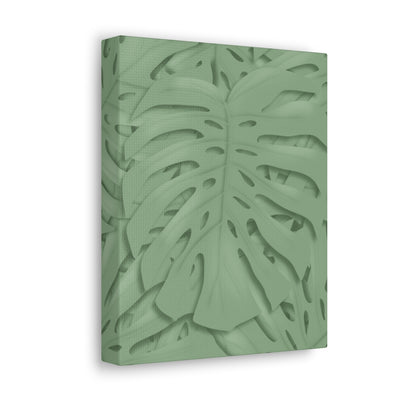 Deep Sage Monstera Canvas