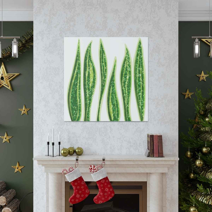 Snake Plant Canvas | Botanical Canvas Decor - Matte Finish Artwork for Living Room