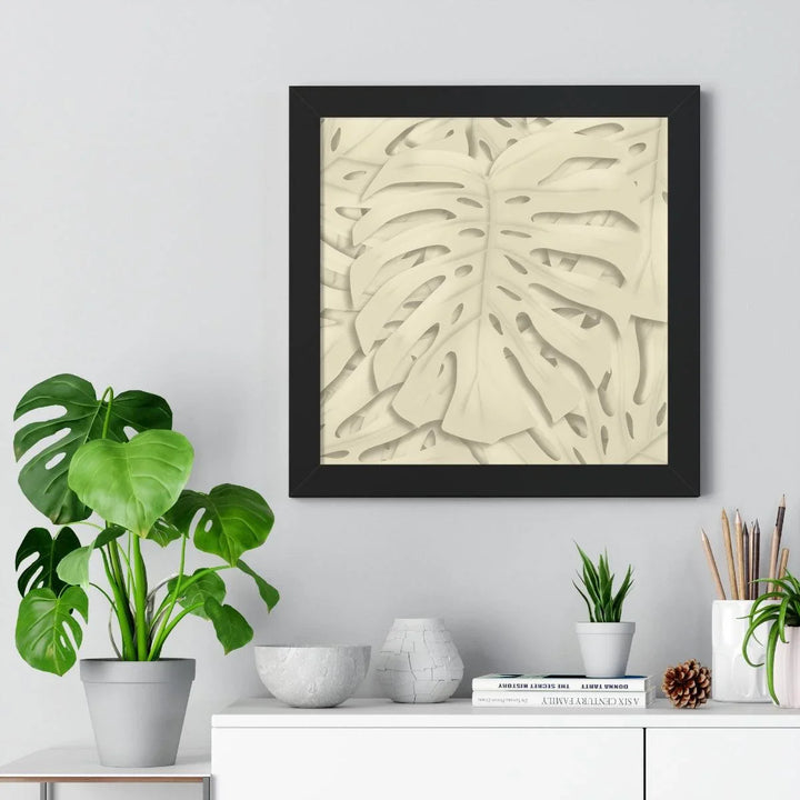 Soft Beige Monstera Framed Print, Poster, Laura Christine Photography & Design, Framed, Home & Living, Indoor, Paper, Posters, Laura Christine Photography & Design, laurachristinedesign.com