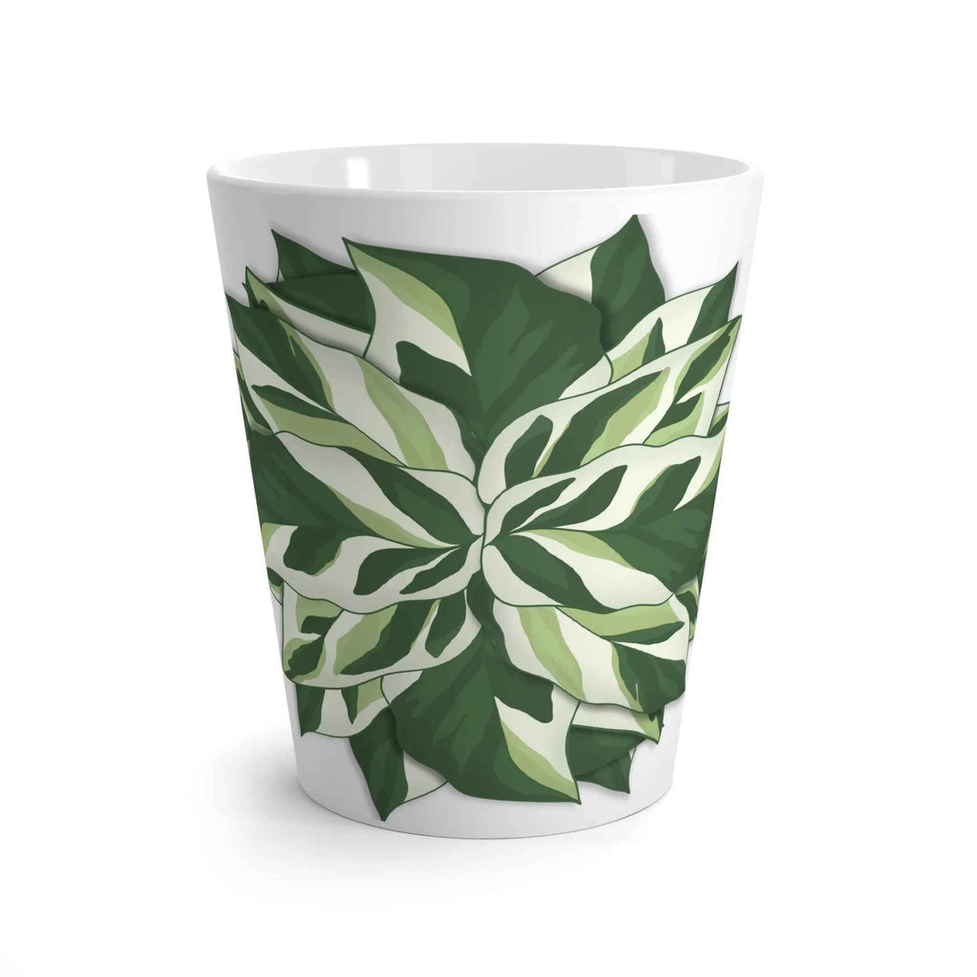 Calathea White Fusion Mug - 12 Oz Ceramic Coffee Mug With Glossy Finish