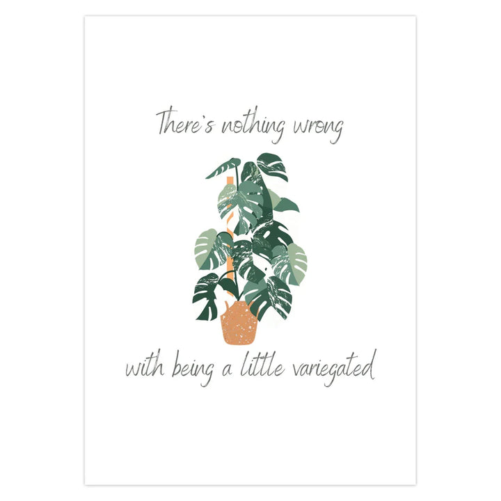 Variegated Greeting Card – Botanical Note Cards With Floral Design & Envelope Included