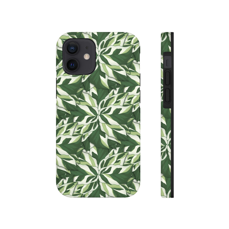 Calathea White Fusion Phone Case, Phone Case, Printify, Accessories, Android, Calathea, Gift, Glossy, House Plant, Illustration, Indoor Plant, Iphone, iPhone Cases, Matte, Mobile, Phone accessory, Phone Case, Phone Cases, Plant, Prayer Plant, Protective Case, Samsung Cases, White Fusion, Laura Christine Photography & Design, laurachristinedesign.com