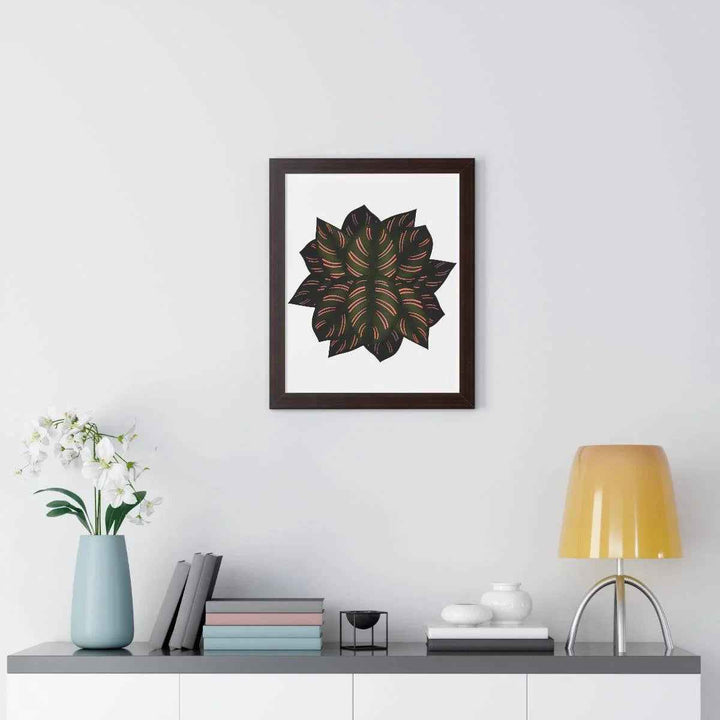 Calathea Pinstripe Print - Framed Botanical Art With Matte Finish & Acrylic Cover
