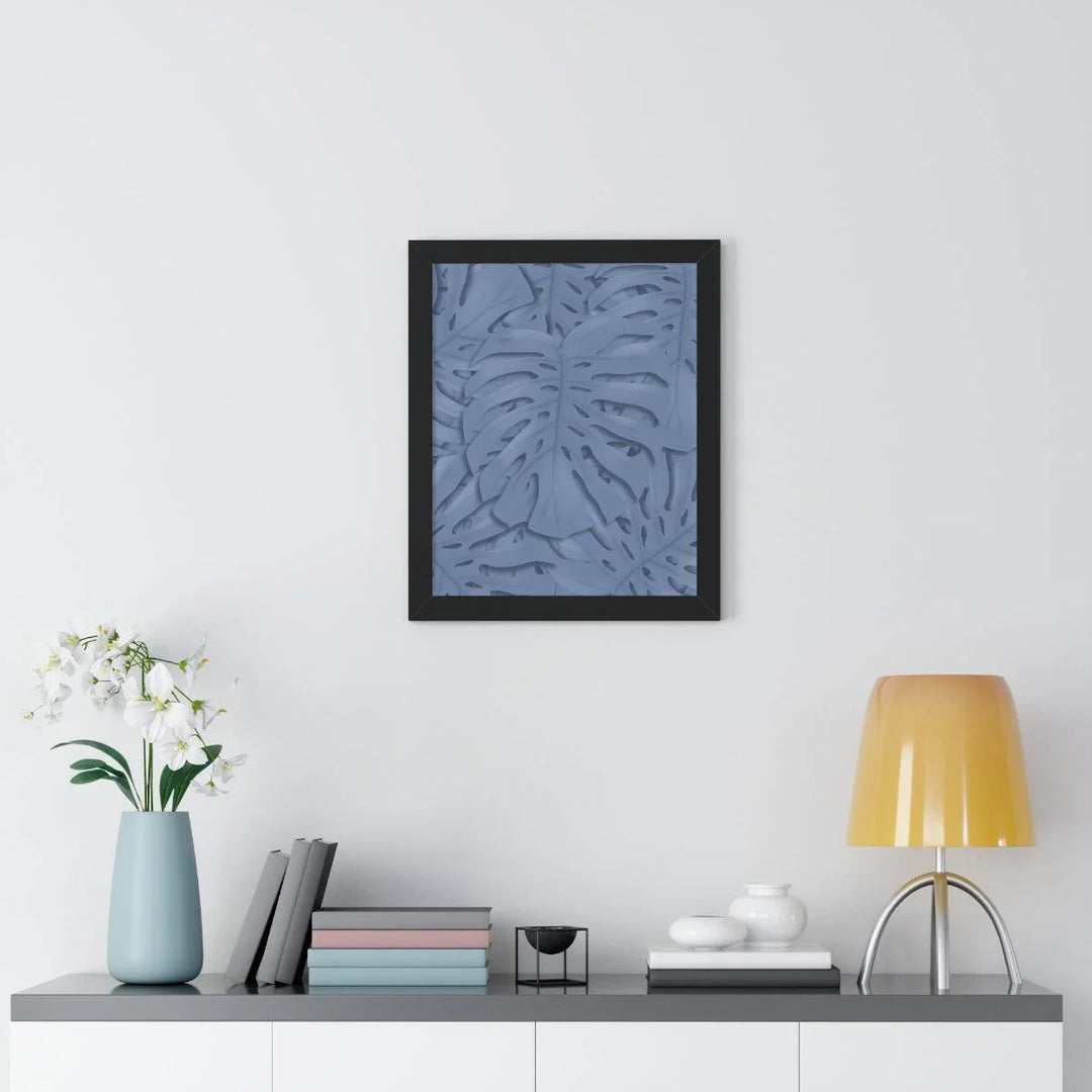 Slate Blue Monstera Framed Print, Poster, Laura Christine Photography & Design, Framed, Home & Living, Indoor, Paper, Posters, Laura Christine Photography & Design, laurachristinedesign.com