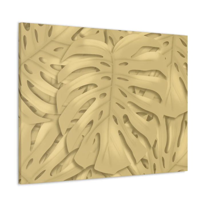 Golden Monstera Canvas - Indoor Wall Art | Durable Matte Finish Canvas Art Print