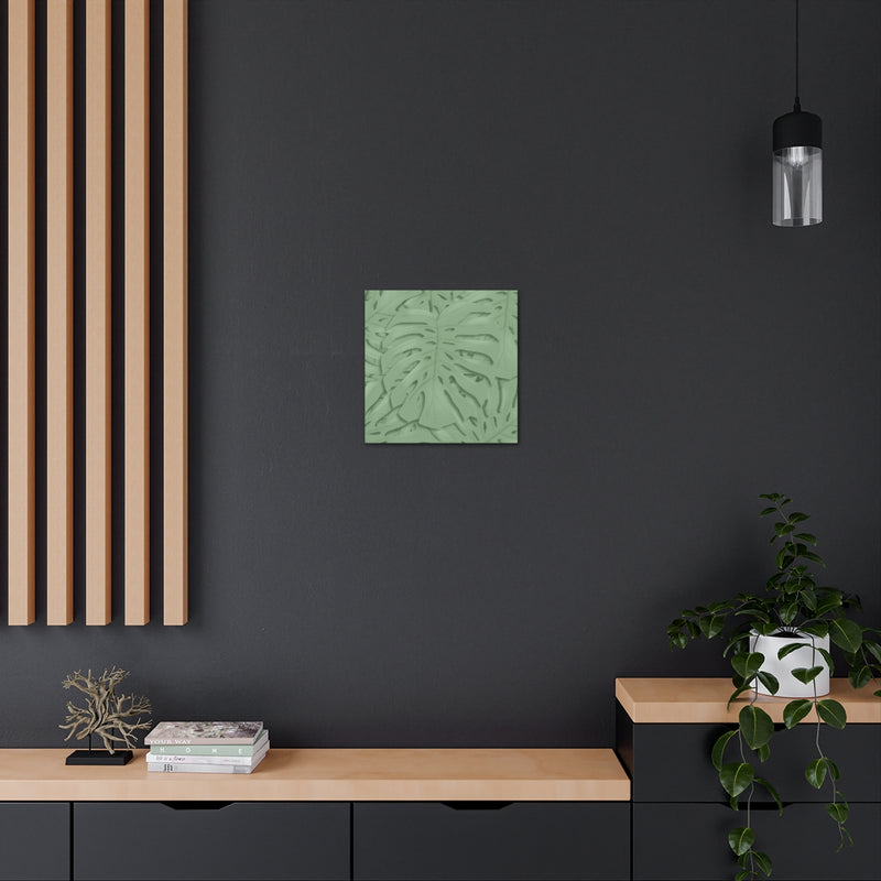 Deep Sage Monstera Canvas