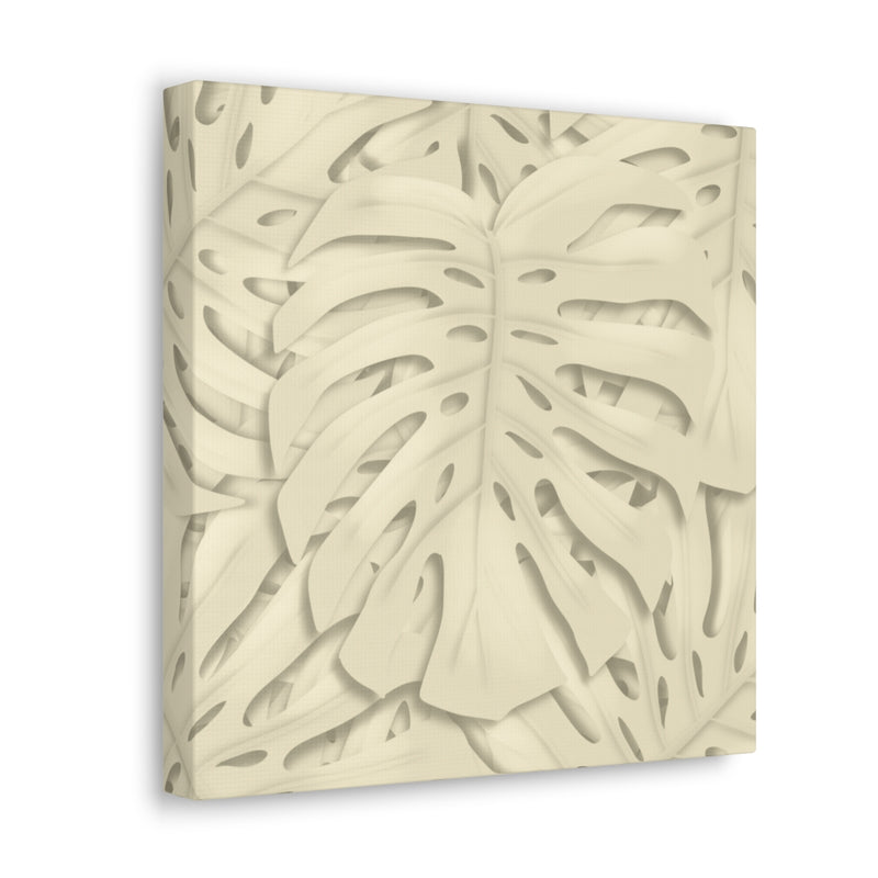 Soft Beige Monstera Canvas