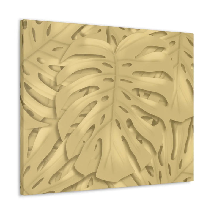 Golden Monstera Canvas - Indoor Wall Art | Durable Matte Finish Canvas Art Print