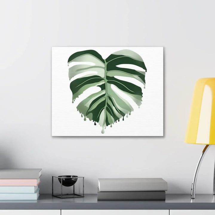Melting Monstera Albo Canvas | Large Botanical Canvas Art Print With Matte Finish - Laura Christine Photography & Design