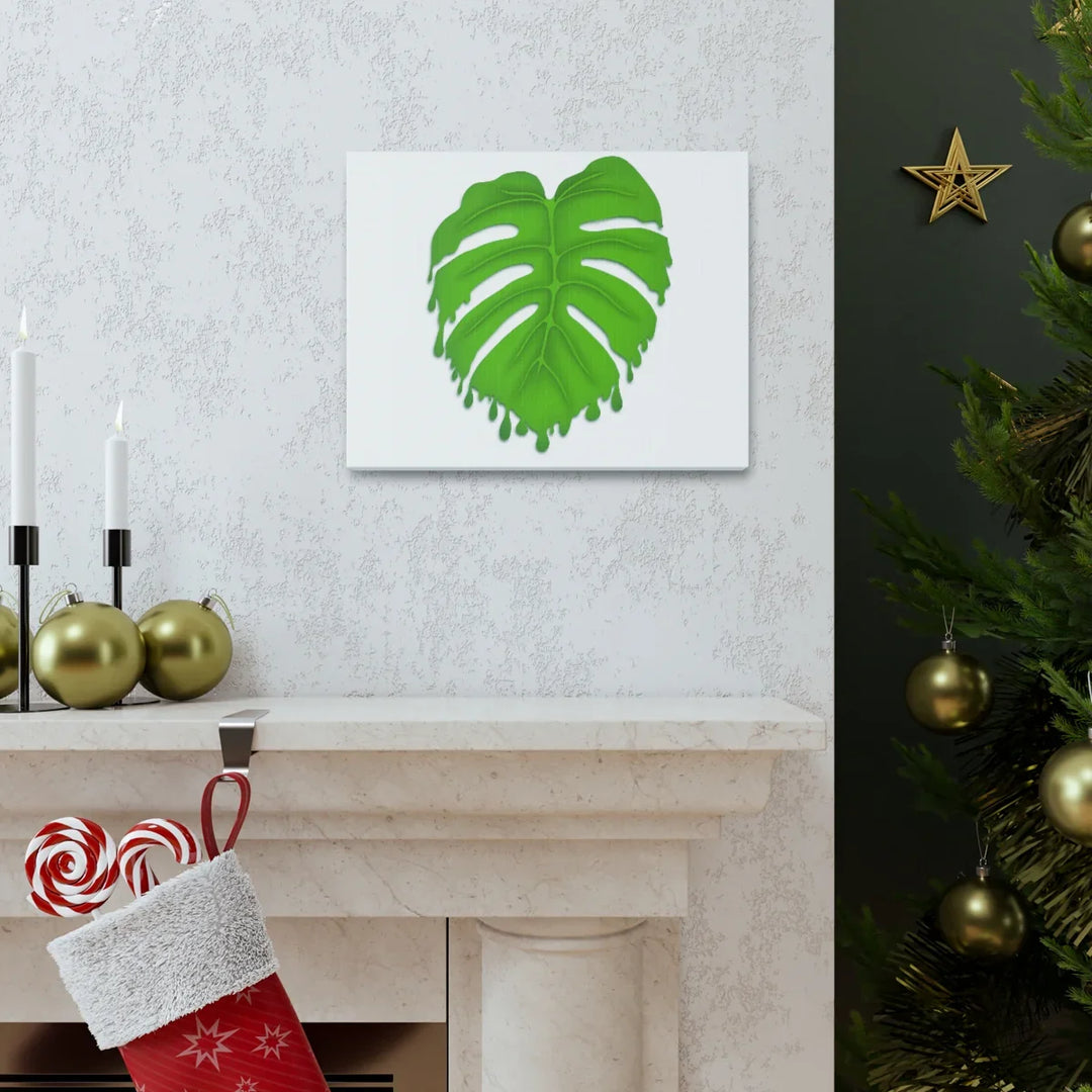 Melting Monstera Canvas | Large Botanical Canvas Art Print With Matte Finish