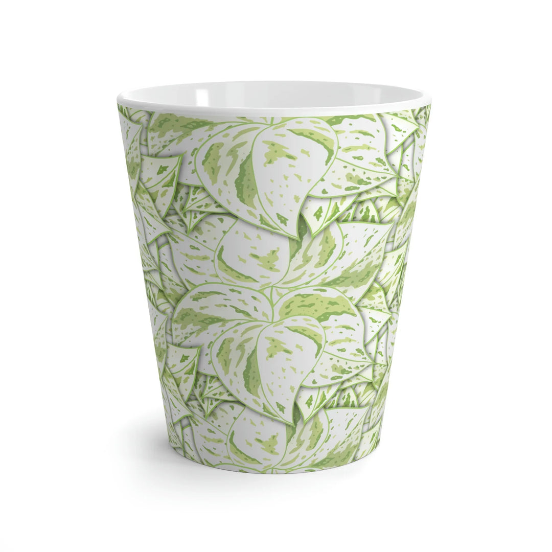 Snow Queen Pothos Mug – 12 Oz White Ceramic Coffee Cup With Glossy Finish