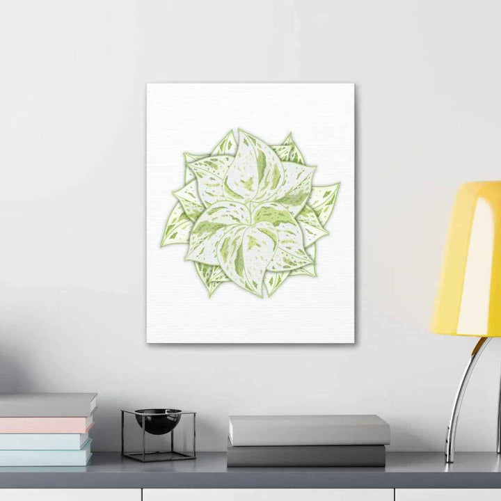 Snow Queen Pothos Canvas – Variegated Leaf Canvas Art Print | Durable Cotton
