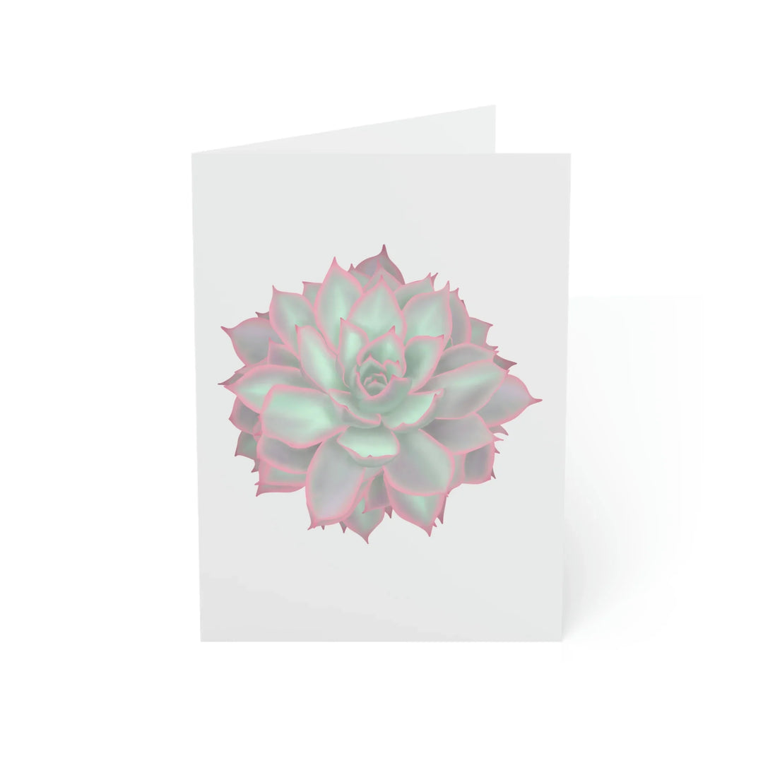 Succulent Greeting Card – Echeveria Violet Queen Botanical Art With Matte Finish