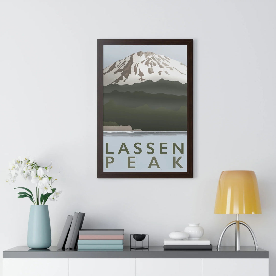 Lassen Peak Minimalist Framed Print, Poster, Printify, Framed, Home & Living, Indoor, Paper, Posters, Laura Christine Photography & Design, laurachristinedesign.com