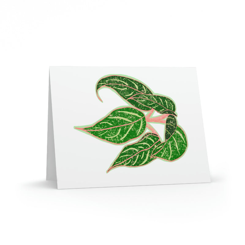 Tarjeta de felicitación de la planta Aglaonema (en blanco)