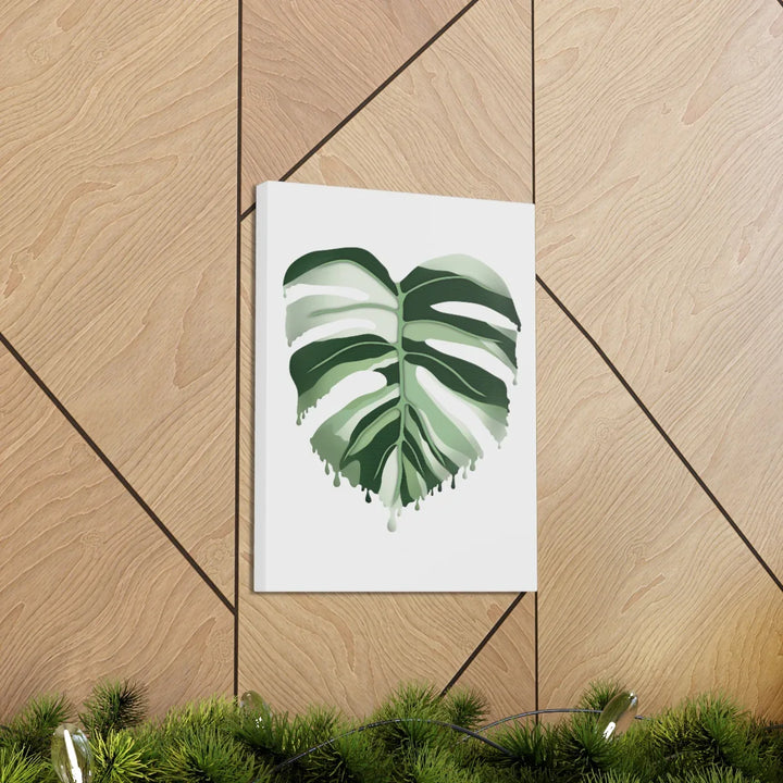 Melting Monstera Albo Canvas | Large Botanical Canvas Art Print With Matte Finish - Laura Christine Photography & Design