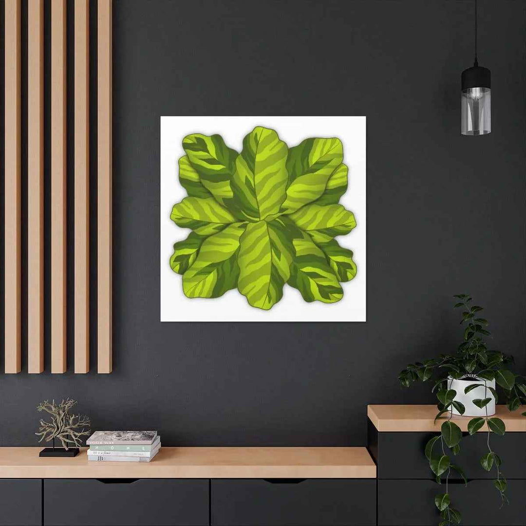 Calathea Yellow Fusion Canvas – Botanical Canvas Print With Unique Leaf Pattern Art
