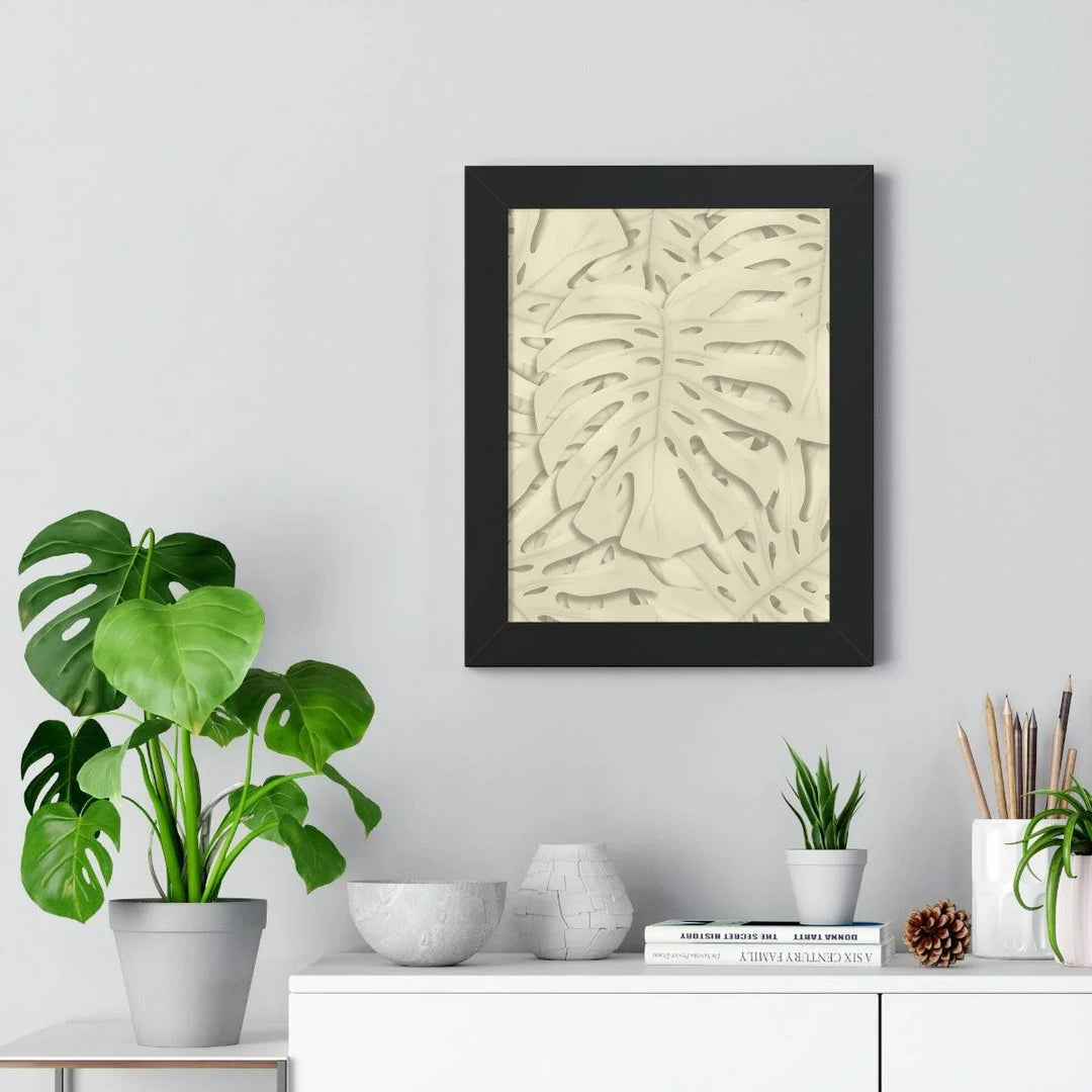 Soft Beige Monstera Framed Print, Poster, Laura Christine Photography & Design, Framed, Home & Living, Indoor, Paper, Posters, Laura Christine Photography & Design, laurachristinedesign.com