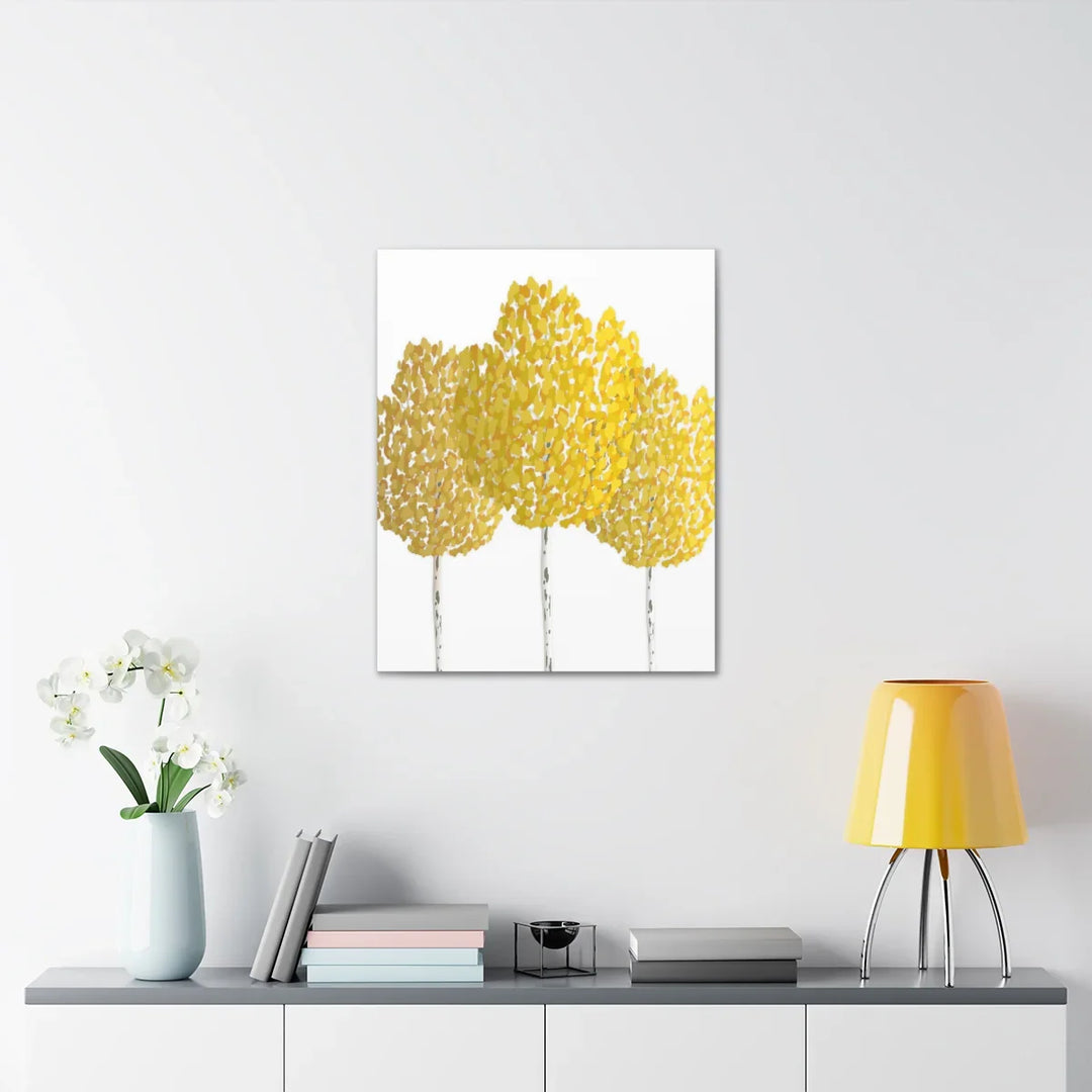 Fall Aspen Canvas - Stretched Cotton Canvas Art Print With Yellow Fall Foliage