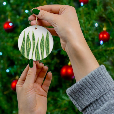 Snake Plant Ceramic Ornament, Home Decor, Laura Christine Photography & Design, Ceramic, Christmas, Glossy, Holiday Picks, Home & Living, ornament, Ornaments, Seasonal Decorations, Laura Christine Photography & Design, laurachristinedesign.com