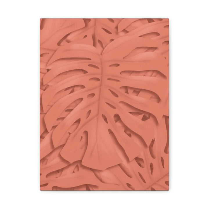 Coral Monstera Canvas - Botanical Canvas Art Print With Matte Finish & Durable Cotton