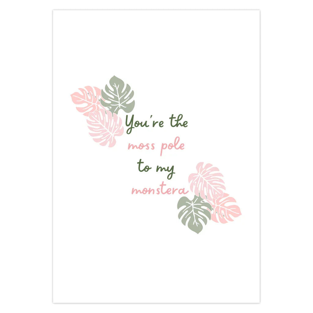 Monstera Valentines Card – Plant Lover Card With Envelope Included