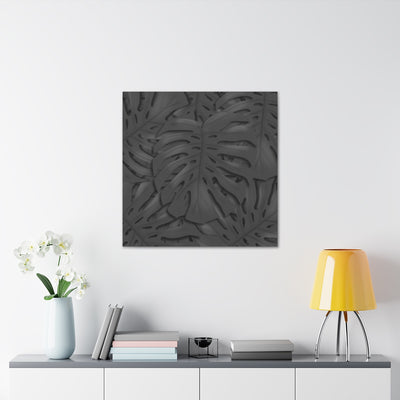 Charcoal Monstera Canvas