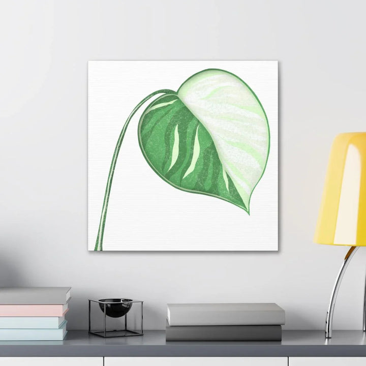 Monstera Albo Canvas | Large Tropical Leaf Artwork - Matte Finish Canvas Art Print - Laura Christine Photography & Design