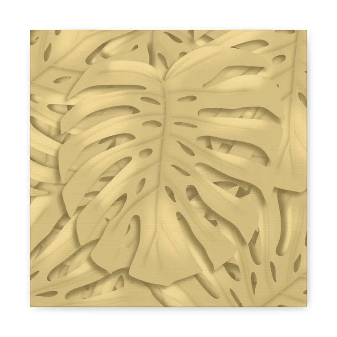 Golden Monstera Canvas - Indoor Wall Art | Durable Matte Finish Canvas Art Print