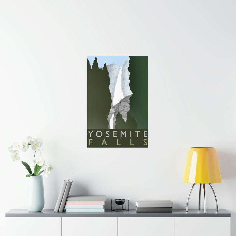 Yosemite Falls Minimalist Print, Poster, Printify, Back to School, Home & Living, Indoor, Matte, Paper, Posters, Valentine&