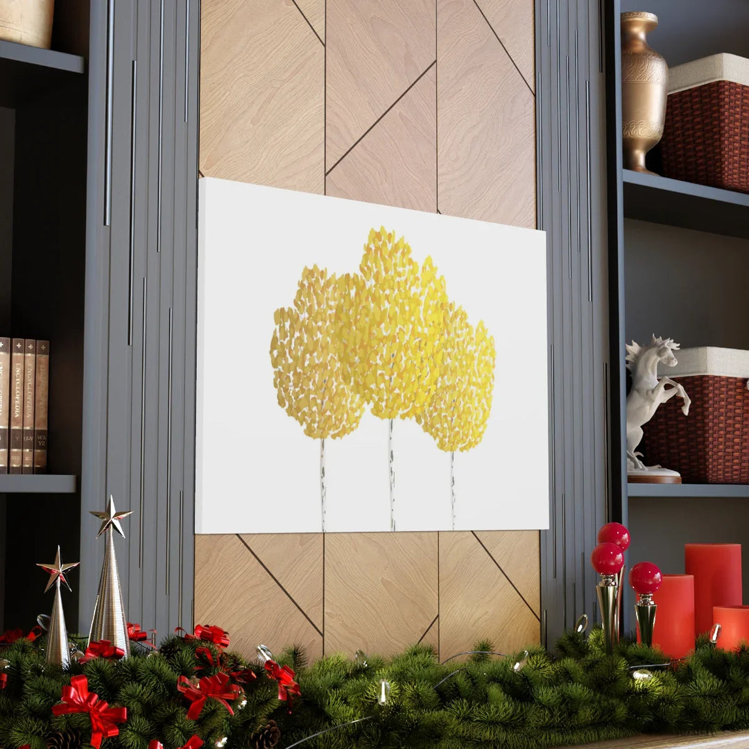 Fall Aspen Canvas - Stretched Cotton Canvas Art Print With Yellow Fall Foliage